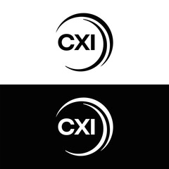  CXI logo. CXI set , C X I design. White CXI letter. CXI, C X I letter logo design. Initial letter CXI letter logo set, linked circle uppercase monogram logo. C X I letter logo vector design.