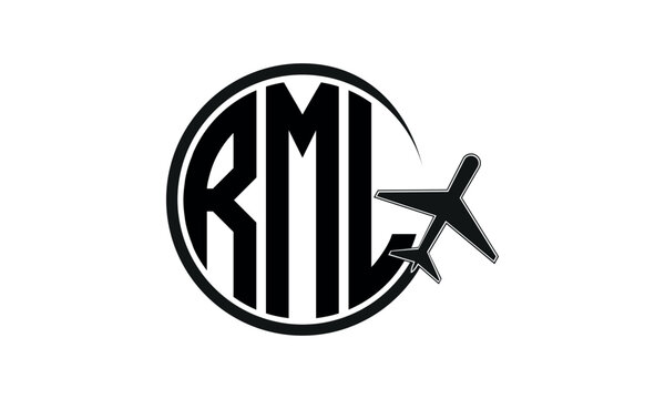 RML three initial letter circle tour & travel agency logo design vector template. hajj Umrah agency, abstract, wordmark, business, monogram, minimalist, brand, company, flat, tourism agency, tourist