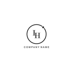 Initial IH letter management label trendy elegant monogram company