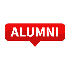 Alumni Text In Red Rectangle Shape For Information Announcement Promotion Business Marketing Social Media

