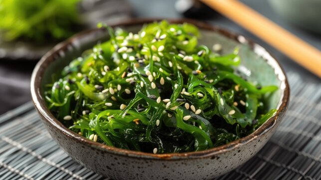 Agar and seaweed salad. Generative AI