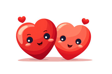 Two cute heart Cartoon