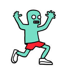 cartoon zombie on white 