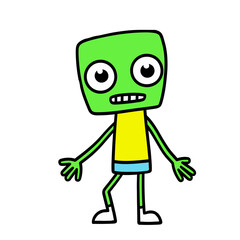 cartoon zombie on white 