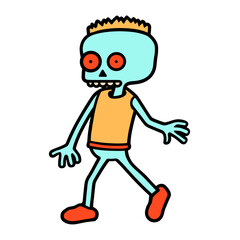 Naklejka premium cartoon zombie on white 