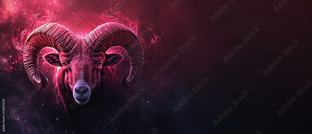 Canvas Prints zodiac aries background, with empty copy space