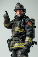 Obraz premium portrait of a firefighter in uniform