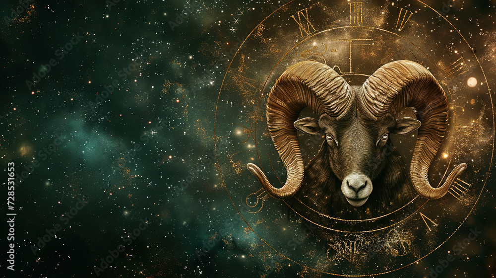Canvas Prints zodiac aries background, with empty copy space