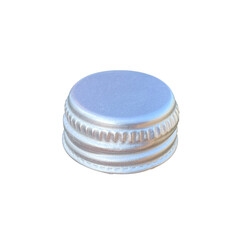 silver metal bottle cap isolate on white