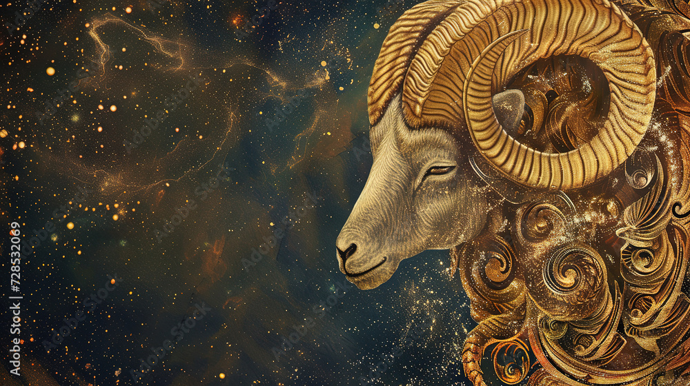 Canvas Prints zodiac aries background, with empty copy space