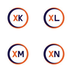 XK,XL,XM,XN  Letter Logo Bundle Monogram set . icon, letter, vector, technology, business, art, symbol, set design .