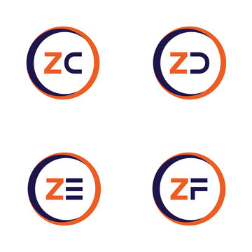 ZC,ZD,ZZE,ZF Letter Logo Bundle Monogram set . icon, letter, vector, technology, business, art, symbol, set design .