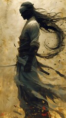 Mysterious asian warrior