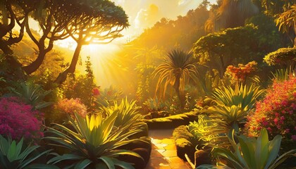 Botanical garden on a tropical island