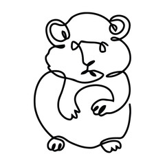 Obraz na płótnie Canvas hamster animal one line drawing vintage logo art custom icon mascot simple monochrome 