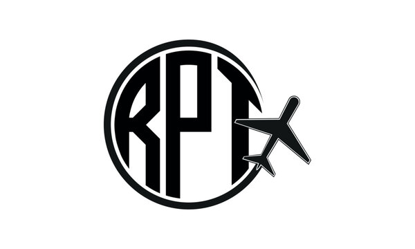 RPT three initial letter circle tour & travel agency logo design vector template. hajj Umrah agency, abstract, wordmark, business, monogram, minimalist, brand, company, flat, tourism agency, tourist