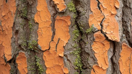 Mossy tree bark. Generative AI