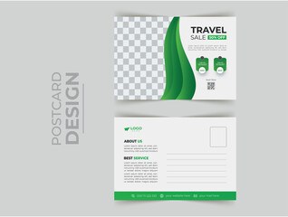 Vector corporate postcard design template.