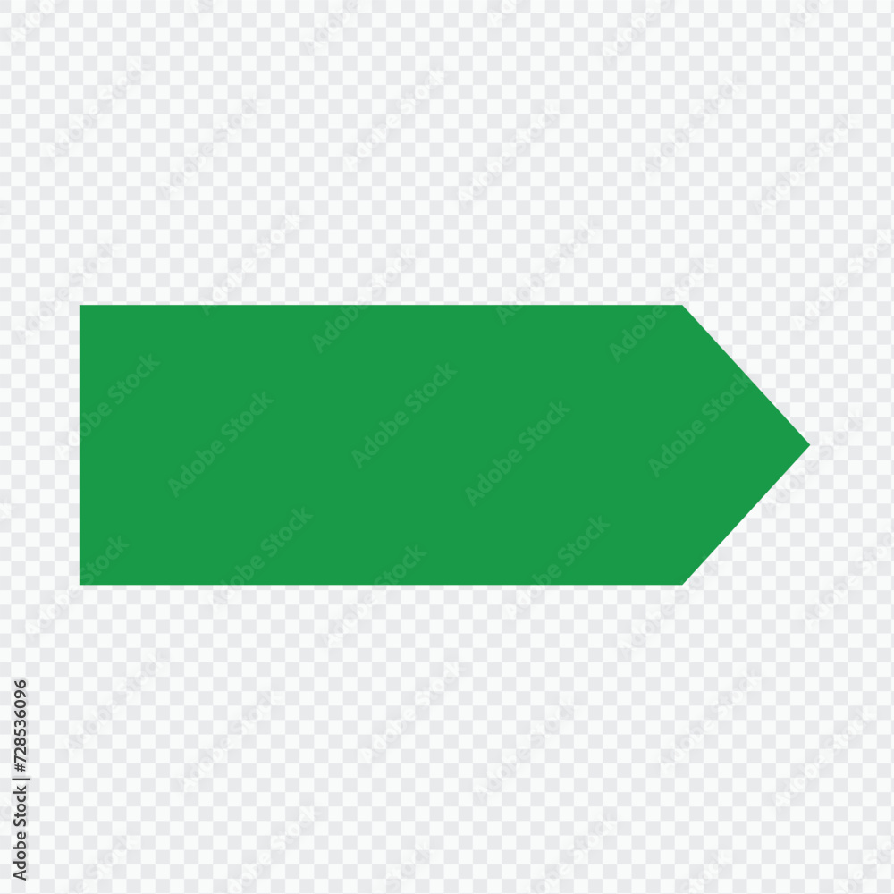 Poster green arrow to the right . vector, isolated. green arrow isolated on transparency background