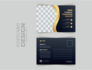 Vector corporate postcard design template.