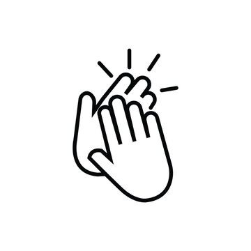 Applause icon. Clap, plaudits, standing ovation symbol. Flat design. Stock - Editable stroke vector illustration eps 10