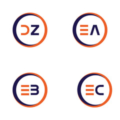 DZ,EA,EB,EC Letter Logo Bundle Monogram set . icon, letter, vector, technology, business, art, symbol, set design .