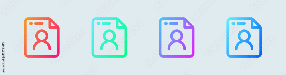 Poster personal data line icon in gradient colors. privacy signs vector illustration.