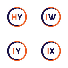 HY,IW,IY,IX  Letter Logo Bundle Monogram set . icon, letter, vector, technology, business, art, symbol, set design .