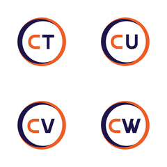 CT,CU,CV,CW  Letter Logo Bundle Monogram set . icon, letter, vector, technology, business, art, symbol, set design .