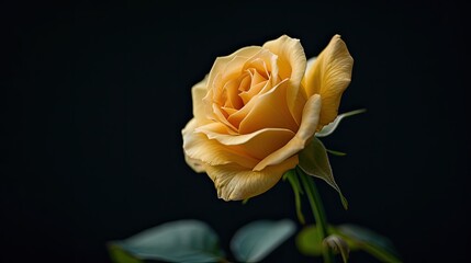 Yellow rose close-up. Generative AI