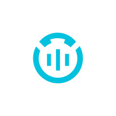 Ring Phone with Circle and Voice Logo Design Vector