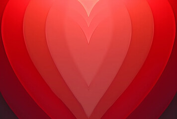 Abstract red heart background with gradient layers and soft lighting, suitable for love-themed designs and Valentine's Day.