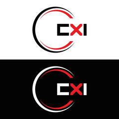 Obraz premium CXI logo. CXI set , C X I design. White CXI letter. CXI, C X I letter logo design. Initial letter CXI letter logo set, linked circle uppercase monogram logo. C X I letter logo vector design.