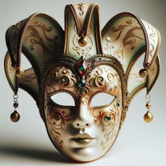 venetian carnival mask on white
