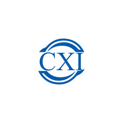  CXI logo. CXI set , C X I design. White CXI letter. CXI, C X I letter logo design. Initial letter CXI letter logo set, linked circle uppercase monogram logo. C X I letter logo vector design.