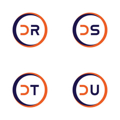   DR,DS,DT,DULetter Logo Bundle Monogram set . icon, letter, vector, technology, business, art, symbol, set design .