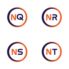  NQ,NR,NS,NT  Letter Logo Bundle Monogram set . icon, letter, vector, technology, business, art, symbol, set design .