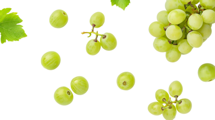 green grape on white background