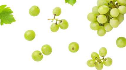 Raamstickers green grape on white background © john