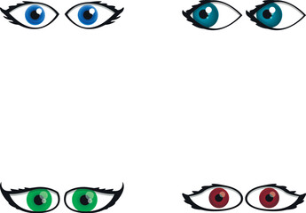 Cartoon eye icons set cartoon vector. Cute eye expressing different emotion. Face element