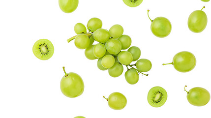  green grape on white background 