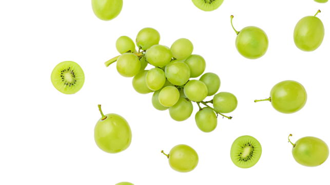  green grape on white background 