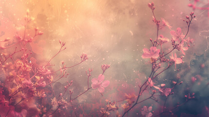 allure of springtime as a luminous background showcases pink blossoms in a magic scene