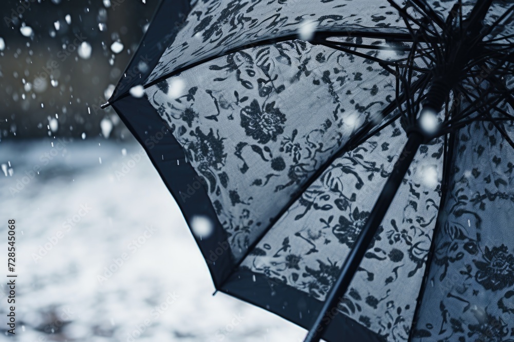 Poster a person holding an umbrella to protect themselves from the rain. suitable for weather-related artic