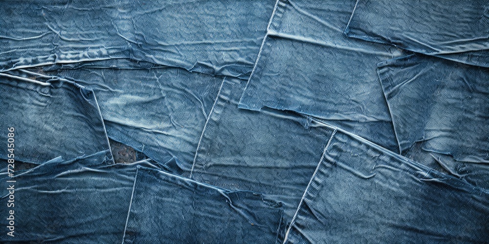 Poster a detailed view of a piece of blue fabric. versatile and perfect for various creative projects