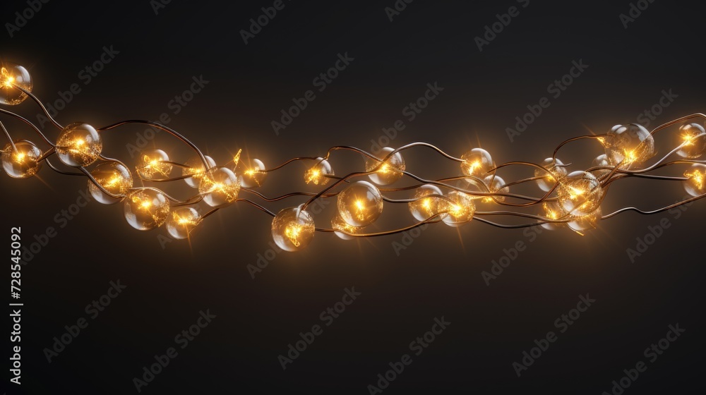 Aufkleber A close-up view of a string of lights. Perfect for adding a warm and cozy atmosphere to any event or space