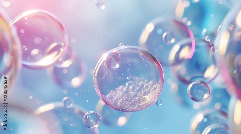 Aufkleber Bubbles floating in the air, creating a whimsical and magical atmosphere. Perfect for adding a touch of playfulness to any project