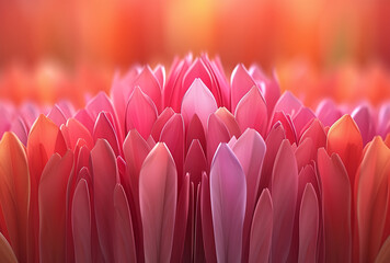 Abstract background of pink and orange gradient petals.