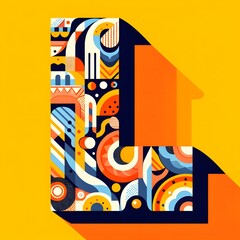 L typography, L logo ai vector illustration