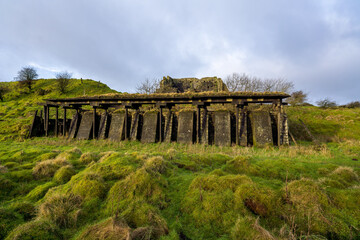 Fototapeta na wymiar Early Morning photo of the abandoned Abdon Quarry Building on Brown Clee Hill in Shropshire, England